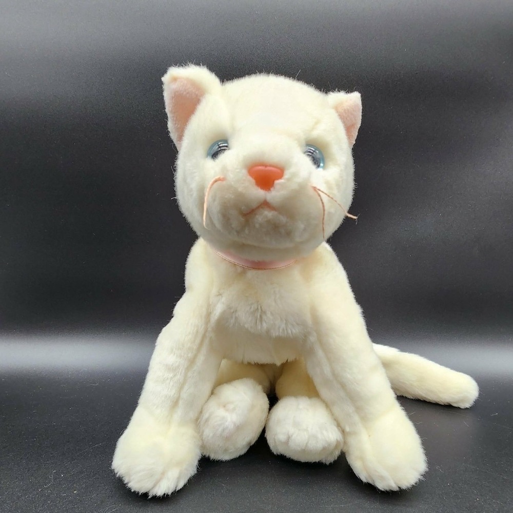 Ty White Flip the Cat Beanie Buddies 1999 Vintage Plush Stuffed Animal Blue Eyes
